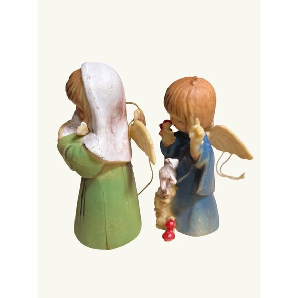 Vintage Angel Ornaments With Birds and Flowers Set Of 2 - Picture 11 of 11